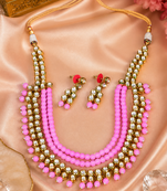 Statement multi layer beaded kundan necklace set