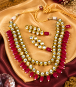 Kundan gold plated layered necklace