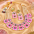 Gold plated pink meenakari kundan necklace