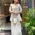 Designer off white silk embroidered kurta palazzo co-ord set for women