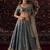 Dusty Blue Embroidered Lehenga Set For Women's 