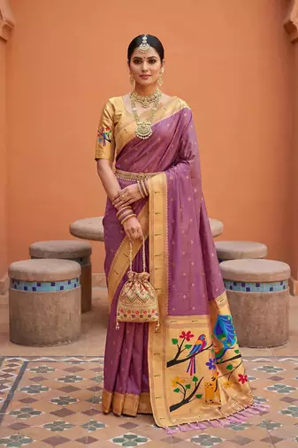 Magenta Color zari weawing Work Silk Saree