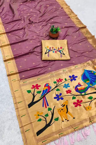 Magenta Color zari weawing Work Silk Saree