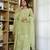 Designer pastel green chanderi silk embroidered suit set with dupatta for women