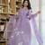 Designer lavender chanderi silk embroidered ethnic suit set with dupatta