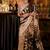 Beige printed vichitra silk bollywood saree with blouse