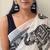 white printed soft cotton  saree with blouse