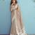 Aarzoo soft linen silk blend saree with chikankari weaved border 