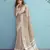 soft linen silk blend saree with chikankari weaved border