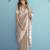 Aarzoo soft linen silk blend saree with chikankari weaved border 