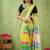 green striped, printed soft cotton  saree with blouse