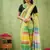 green striped, printed soft cotton  saree with blouse