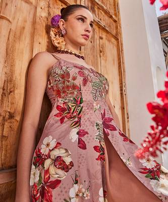 Mauve embroidered chiffon anarkali 3