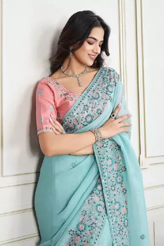 wedding wear crunchy silk saree