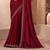 Maroon satin silk blend embroidered saree with unstitched blouse piece