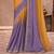Lavender & mustard satin silk blend embroidered saree with unstitched blouse piece