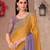 Lavender & mustard satin silk blend embroidered saree with unstitched blouse piece