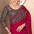Rani silk blend chiffon embroidered saree with unstitched blouse piece