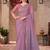 Lavender georgette embroidered saree with unstitched blouse piece