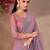 Lavender georgette embroidered saree with unstitched blouse piece