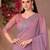 Lavender georgette embroidered saree with unstitched blouse piece