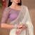 Off white georgette embroidered saree with unstitched blouse piece