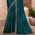 Dark teal chiffon embroidered saree with unstitched blouse piece