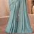 Sky blue shimmer silk blend embroidered saree with unstitched blouse piece