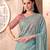 Sky blue shimmer silk blend embroidered saree with unstitched blouse piece