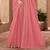 Peach silk blend georgette embroidered saree with unstitched blouse piece