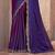 Purple satin georgette embroidered saree with unstitched blouse piece
