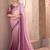 Mauve chiffon embroidered saree with unstitched blouse piece