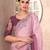 Mauve chiffon embroidered saree with unstitched blouse piece