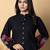Women's cotton black embellished co-ord-set