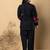 Women's cotton black embellished co-ord-set