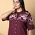 Women's cotton dark maroon embellished co-ord-set