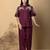 Women's cotton dark maroon embellished co-ord-set