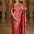 New Designer Roman Silk Ajarakh Print With Real Mirror work Women's Saree With Blouse Set