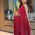 maroon sequin embroidered mirror work georgette saree with blouse