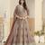 RUST COLOR ZARI WORK GEORGETTE SEMI STICHED DESIGN GOWN 