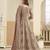 RUST COLOR ZARI WORK GEORGETTE SEMI STICHED DESIGN GOWN 