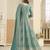 TEAL GREEN COLOR ZARI WORK GEORGETTE SEMI STICHED DESIGN GOWN 