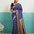 Violet banarasi art silk blend zari woven saree with unstitched blouse piece