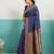 Violet banarasi art silk blend zari woven saree with unstitched blouse piece