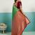 Green banarasi art silk blend zari woven saree with unstitched blouse piece