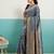 Grey banarasi art silk blend zari woven saree with unstitched blouse piece