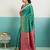 Turquoise banarasi art silk blend zari woven saree with unstitched blouse piece
