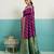 Wine banarasi art silk blend zari woven saree with unstitched blouse piece