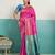Magenta banarasi art silk blend zari woven saree with unstitched blouse piece