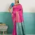 Magenta banarasi art silk blend zari woven saree with unstitched blouse piece